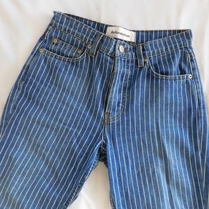 Reformation Mid Crop Flare jeans in Mesa Stripe